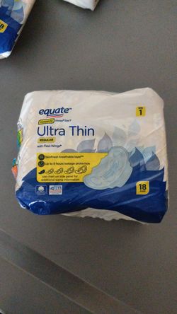Equate Regular Ultra Thin Pads, 18ct