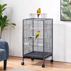 Deluxe Open Play Top Bird Parrot Cage With Roller 