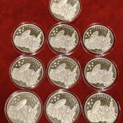 Lot 10 DONALD TRUMP BEATS CORONA COVID 1 OZ SILVER ROUND COIN ** Retired ** eBay sell for $195 each
