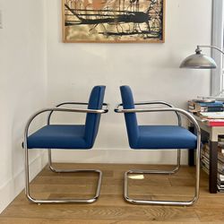 1970s Mies Van Der Rohe Tubular Brno Chairs For Gordon Dining Side Vintage Accent 2 / 4 / 6 Available 