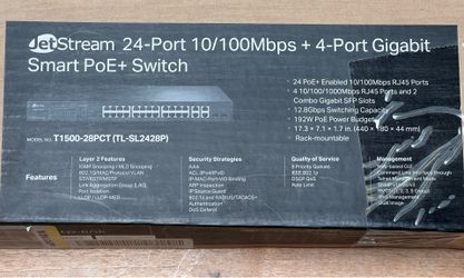 JetStream T1500 24 port 10/100Mbps Smart PoE Switch