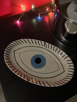 Creative Co-op MYSTIC EYE 11.5" x 7" Small Platter Plate - NEW w/ Tag