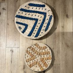 decorative woven wall baskets.