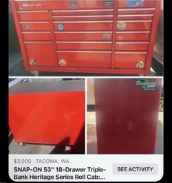 Snap on Snap-on 53" 18-Drawer Triple-Bank Roll Cabinet