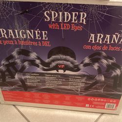 Halloween 7ft Spider With Led Lights