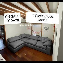 Gray Cloud Couch Modular Sectional Sofa 