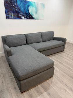 Restoration Hardware Sectional Gray Fabric Maxwell Couch FREE DELIVERY