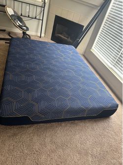Queen size bed with bed frame