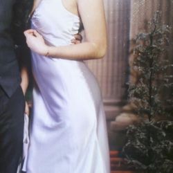 Silver Silk Formal Dress