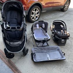 Complete Baby Travel System and Rocking Bassinet - Great Condition