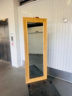 Large Full-Length Woven Frame Mirror
