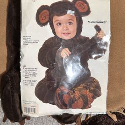 Baby Monkey Costume - Charades Plush Monkey 0-6 Months 