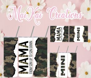 Mama Son Up Son Down Custom Matching Tumbler Set 