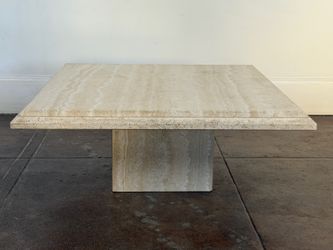 Vintage 1980s Travertine Coffee Table