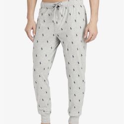 POLO RALPH LAUREN GRAY ALL OVER PRINT  PONY JOGGER PANTS 2XL