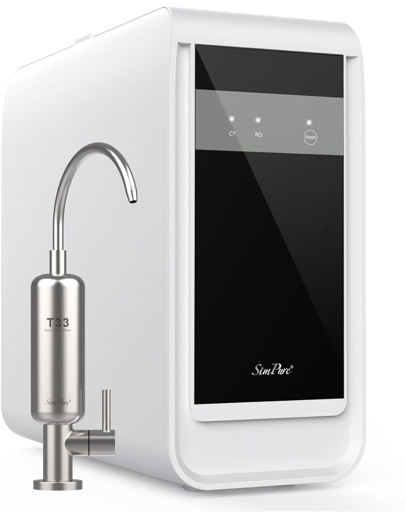 SimPure Q3-600T Reverse Osmosis System, 600 GPD Under Sink RO Water Filtration with T33 Faucet, 8 Stage Tankless RO Water Filter, Near 0 TDS, Improve