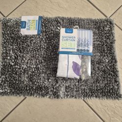 Shower curtain set & mat