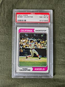 BOBBY VALENTINE 1974 Topps #101 PSA Graded Card NM-MT 8 MLB California Angels