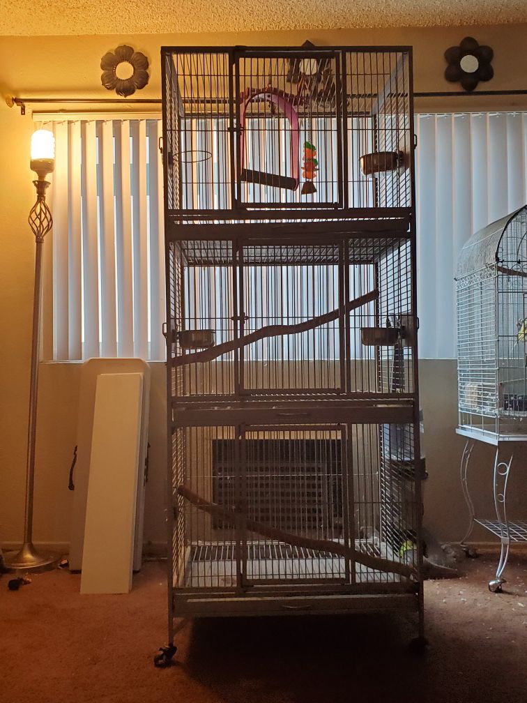 Three floor bird cage