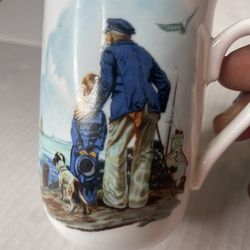 Norman Rockwell Museum Mug LOOKING OUT TO SEA Porcelain 1985 8oz