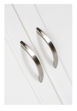 Mainstays 3-3/4" (96mm) Center-to-Center Curved Cabinet Pull, Satin Nickel, 6 Pack