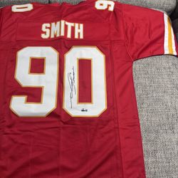 NEIL SMITH Signed Autograph Custom Jersey -Beckett COA - Kansas City Chiefs