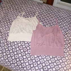 2 High Fitted Waste Tank Tops Large 