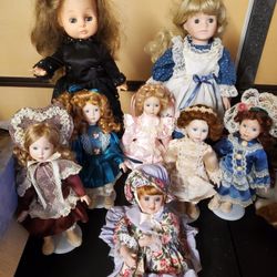 6 Dolls (2 Small Ones Were Sold) Selling All  Please See 5 Pictures