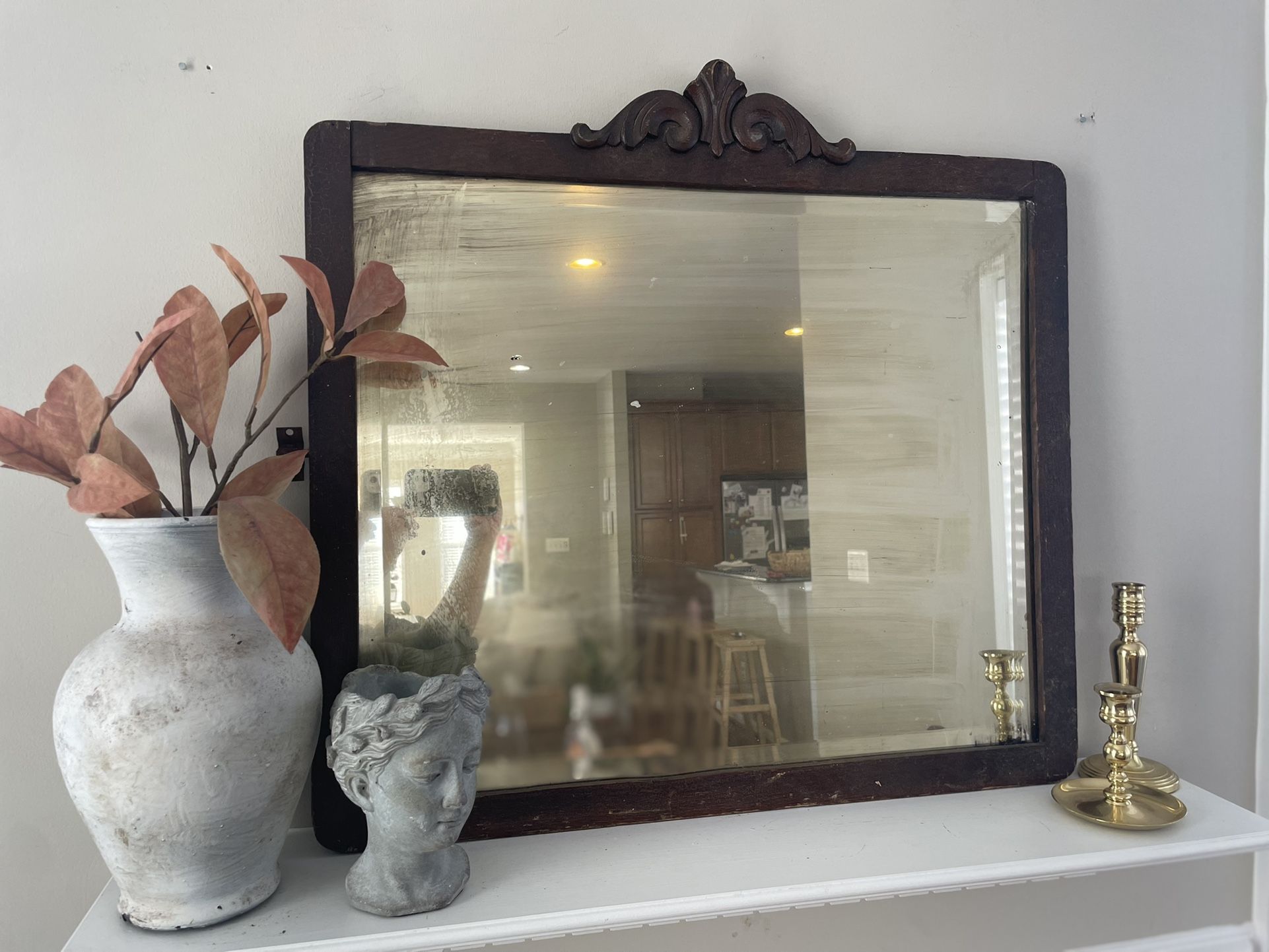 Wood Vintage Mirror 