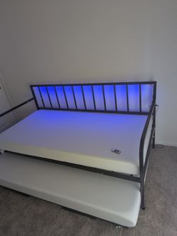 Twin Bed frame trundle and twin mattress