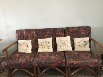 (Free delivery) vintage bamboo frame outdoor sofa