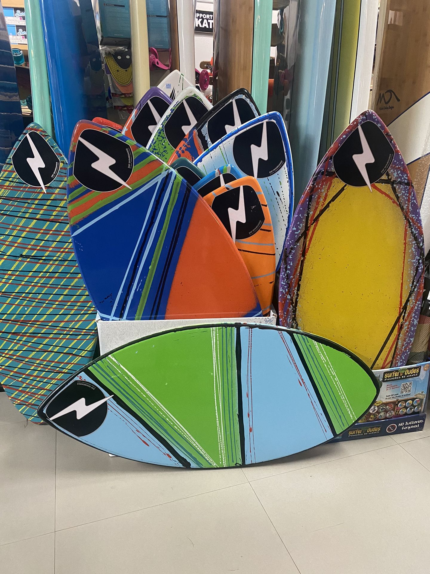 Zap Skim Boards at Catch a Wave Surf Shop new location