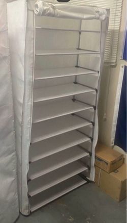 Shelving with zipper doors