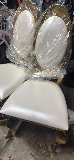 White and gold Dining Chairs
