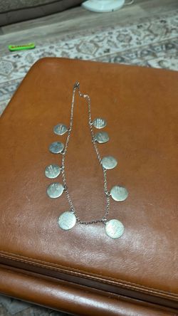 Vintage Silver Ten Commandments Charm Chain Necklace
