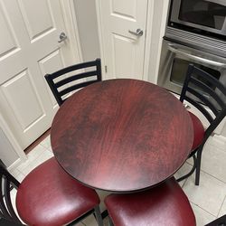 dining table and four chairs
