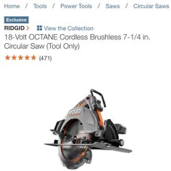 Ridgid 18v Octane circular saw