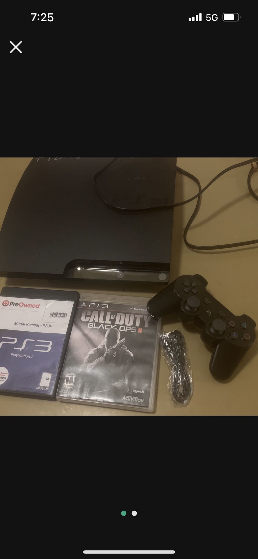 PS3 Slim 120 Gig W Call Of Duty And Street Fight Game 