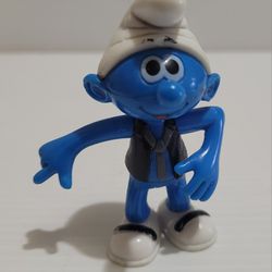 Vintage PVC Smurf  Figure Figurine Toy Swivel Head 3" Tall.

