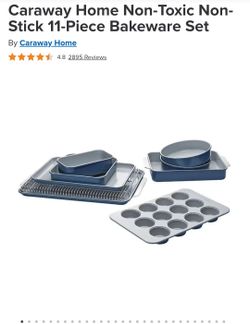 Caraway Home Non-Toxic Non-Stick 11-Piece Bakeware Set - Navy Color