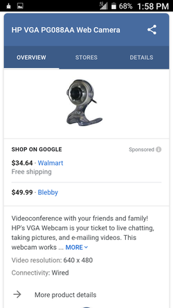 HP VGA Webcam new in box .
