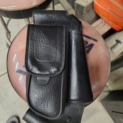Leather Crash Bar Bags For Harley Or Motorcycle 