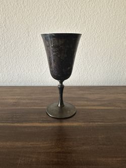 Small Vintage-Style Metal Goblet or Chalice - Dark Finish