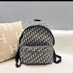 CD Rider Series Classic Old Flower Embroidery Fabric Backpack Men's Beige Black