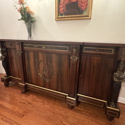 Vintage Solid Wood And Brass Dinner Buffet 