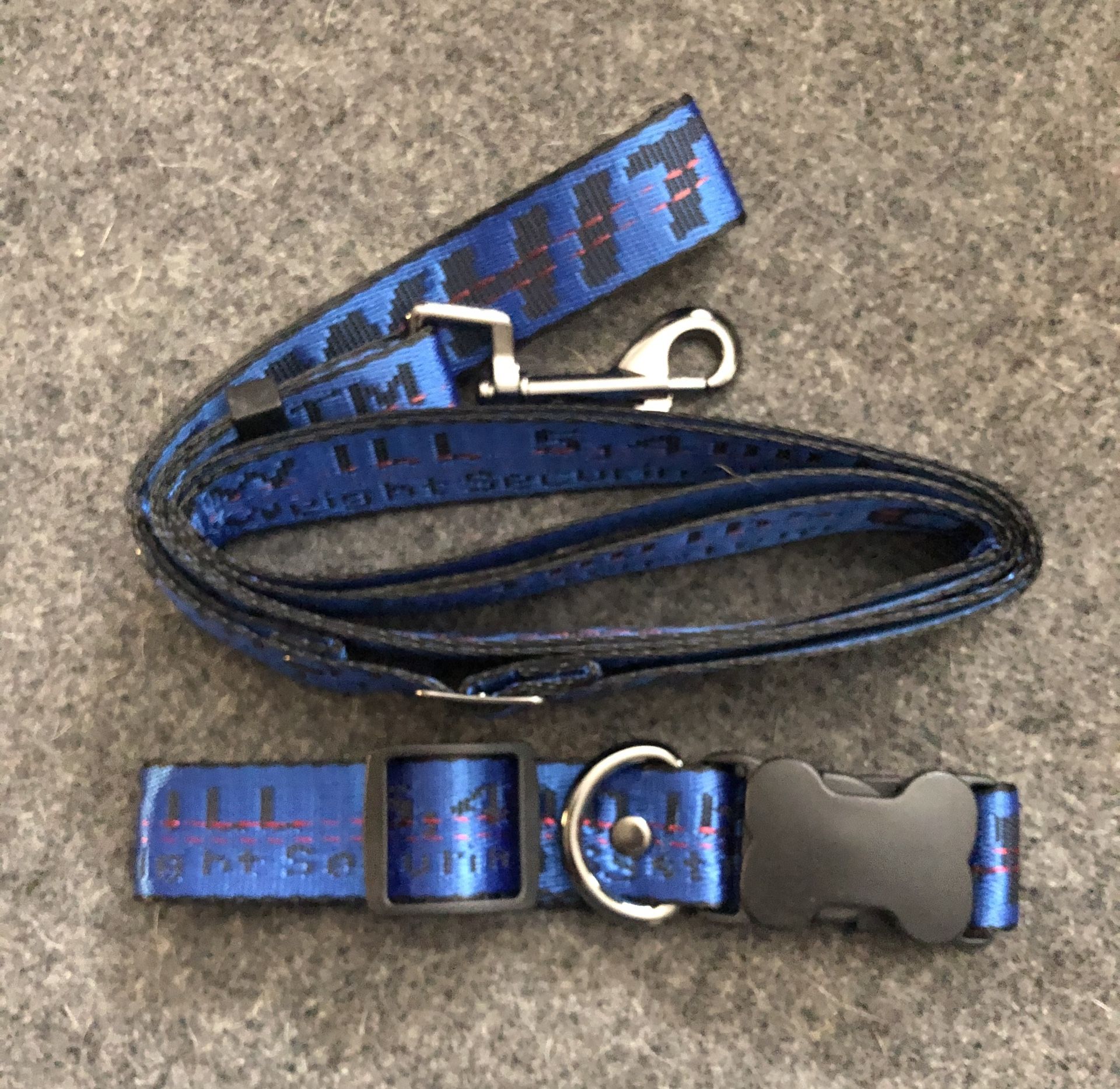 Blue “Off-White” Dog Leash & Collar Set