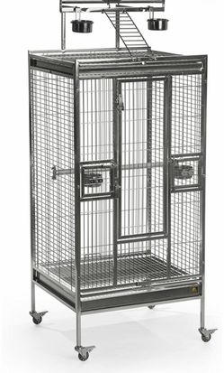 Prevue Stainless Steel - Large Bird Cage with Play Top and Wheels