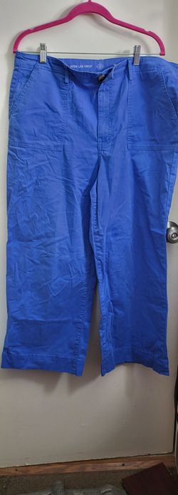 St. John's Bay Bright Blue Wide Leg Crop Pants Size 16