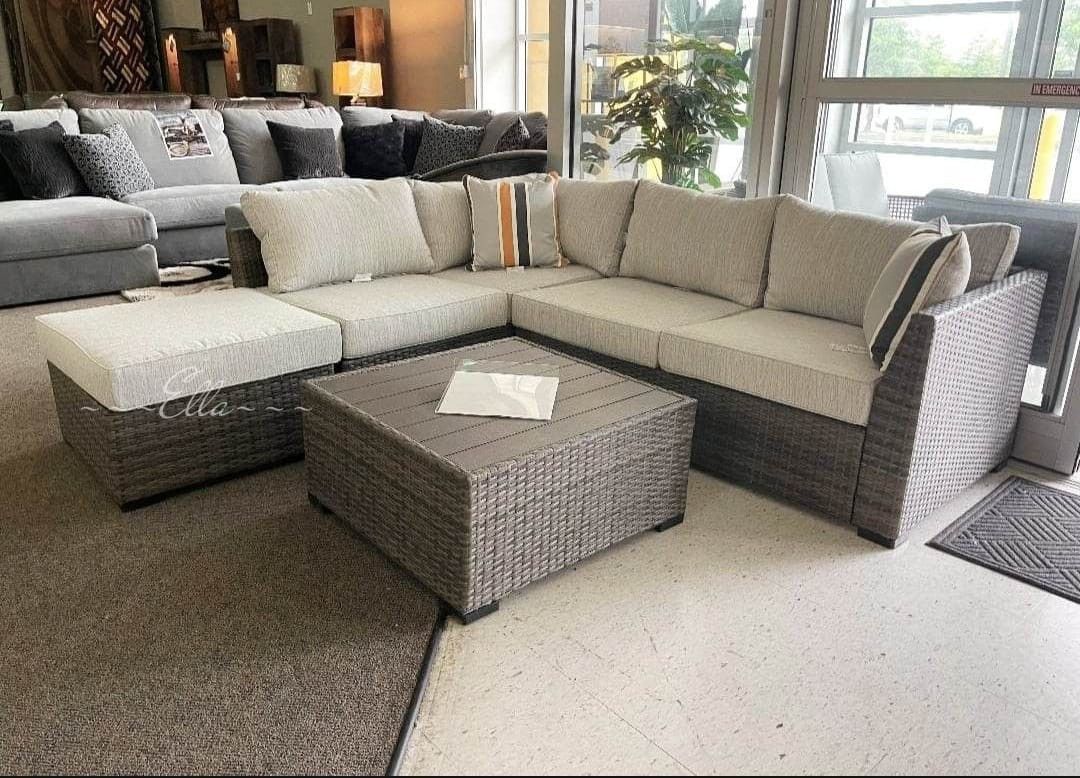 🍓Cherry Gray Point Piece Outdoor Sectional Set$10 Down Payment