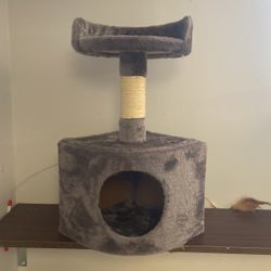 Small Cat Tree. Grey. Barely Used